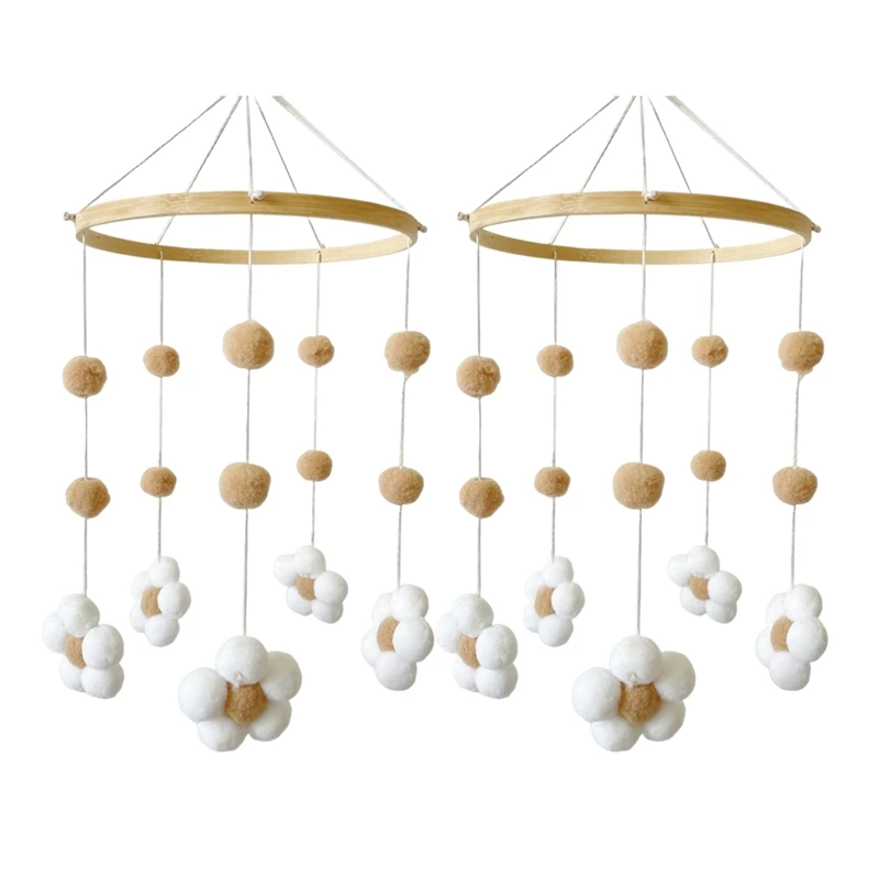 Nordic Fur Ball Flower Wind Chime Bed Bell Baby Room Children's Room Children's Clothing Store Wind Chime Decoration