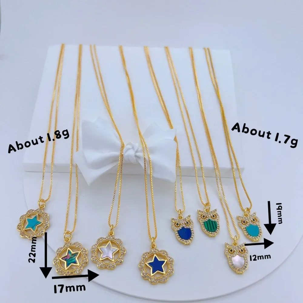 

1 Pcs Pendant Only for Diy Jewelry Making Supplies Shells Bracelet Necklace Earrings Parts Brass Zircon Stars Owl Hollow Charm