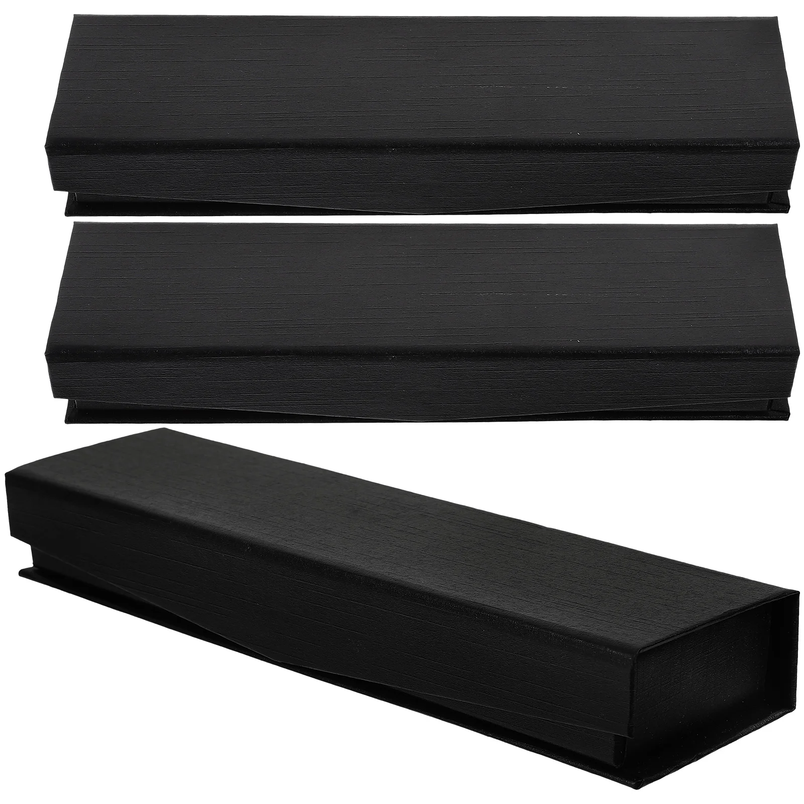 3 Pcs Display Box Ball Point Pens Black Gift Boxes Cloth Empty Cases Single Holder