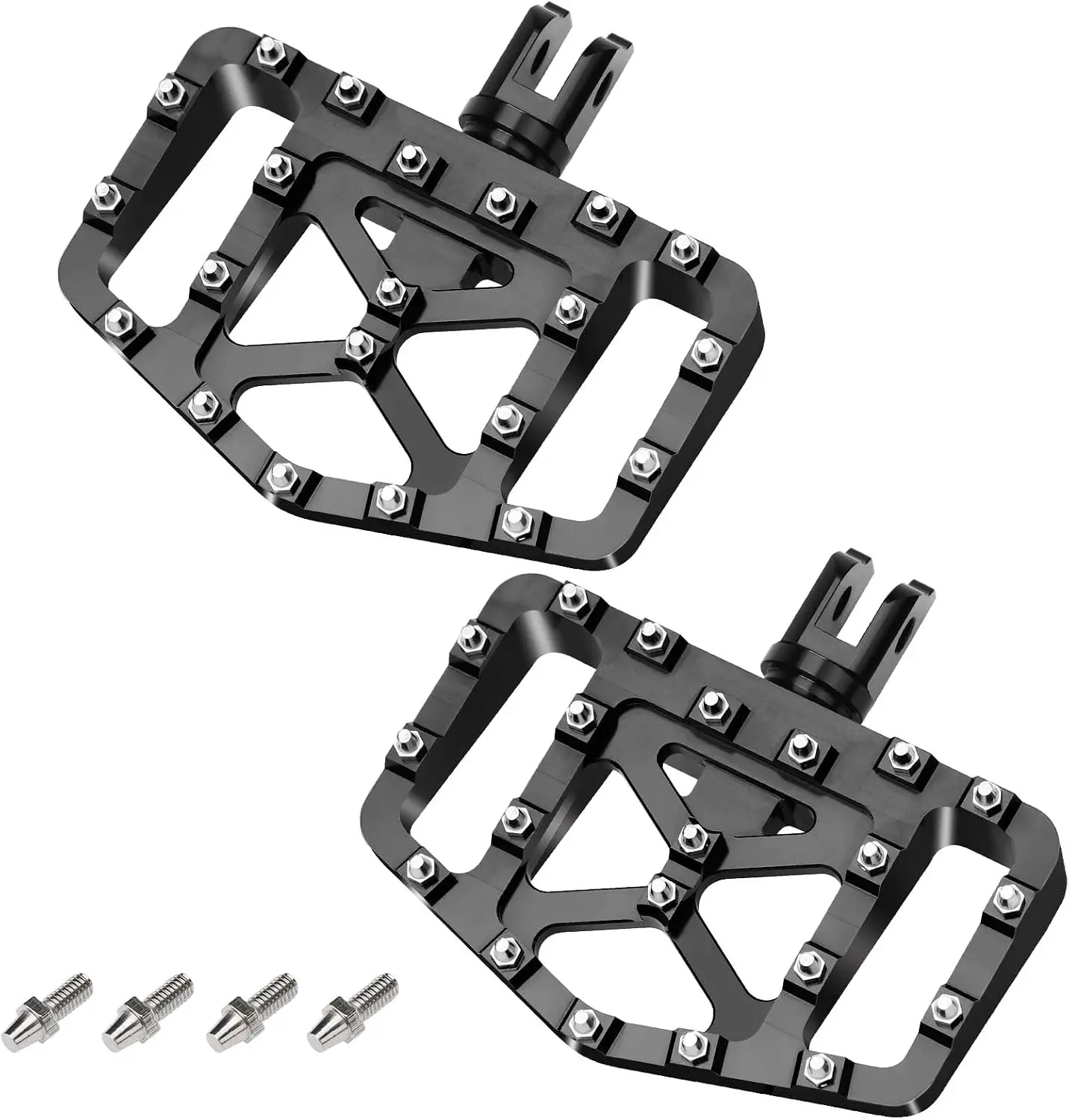 Motorcycle Front Rider Foot Pegs Softail Fit Harley FXBB FXLR FXLRS FXLRST FXST FLSB FXBR FXBRS Sportster S RH1250S Black Wide