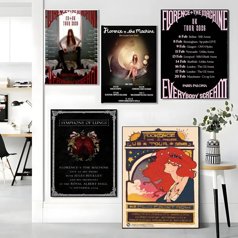band F-Florence The Machine-E Painting Calligraphy Boho Botanical Decor for Living Room Elegant Home Style