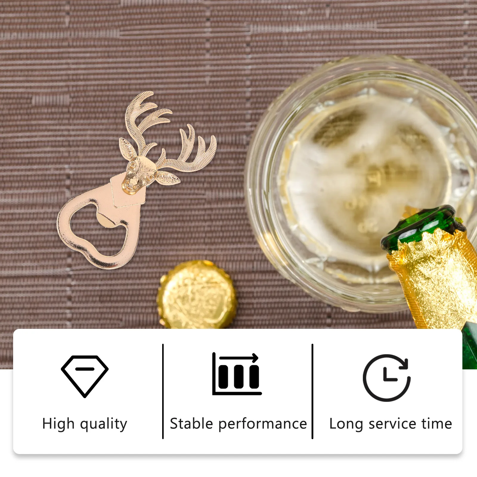 

2Pcs Deer Head Christmas Bottle Opener Stainless Steel Party Supply Beer Opener Creative Gift Tool Bottle Opening Tool