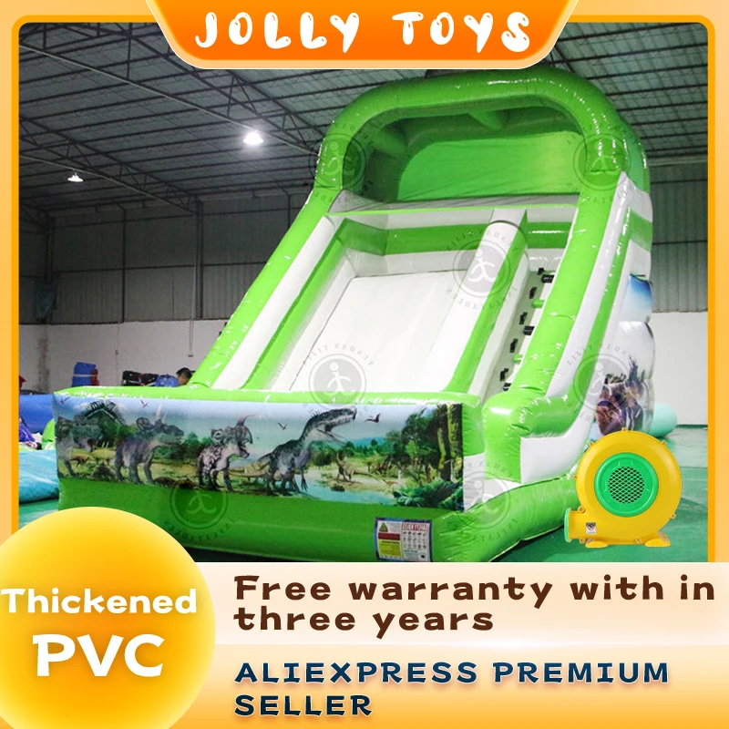 Green PVC inflatable large children's outdoor slide castle, inflatable bouncing slide