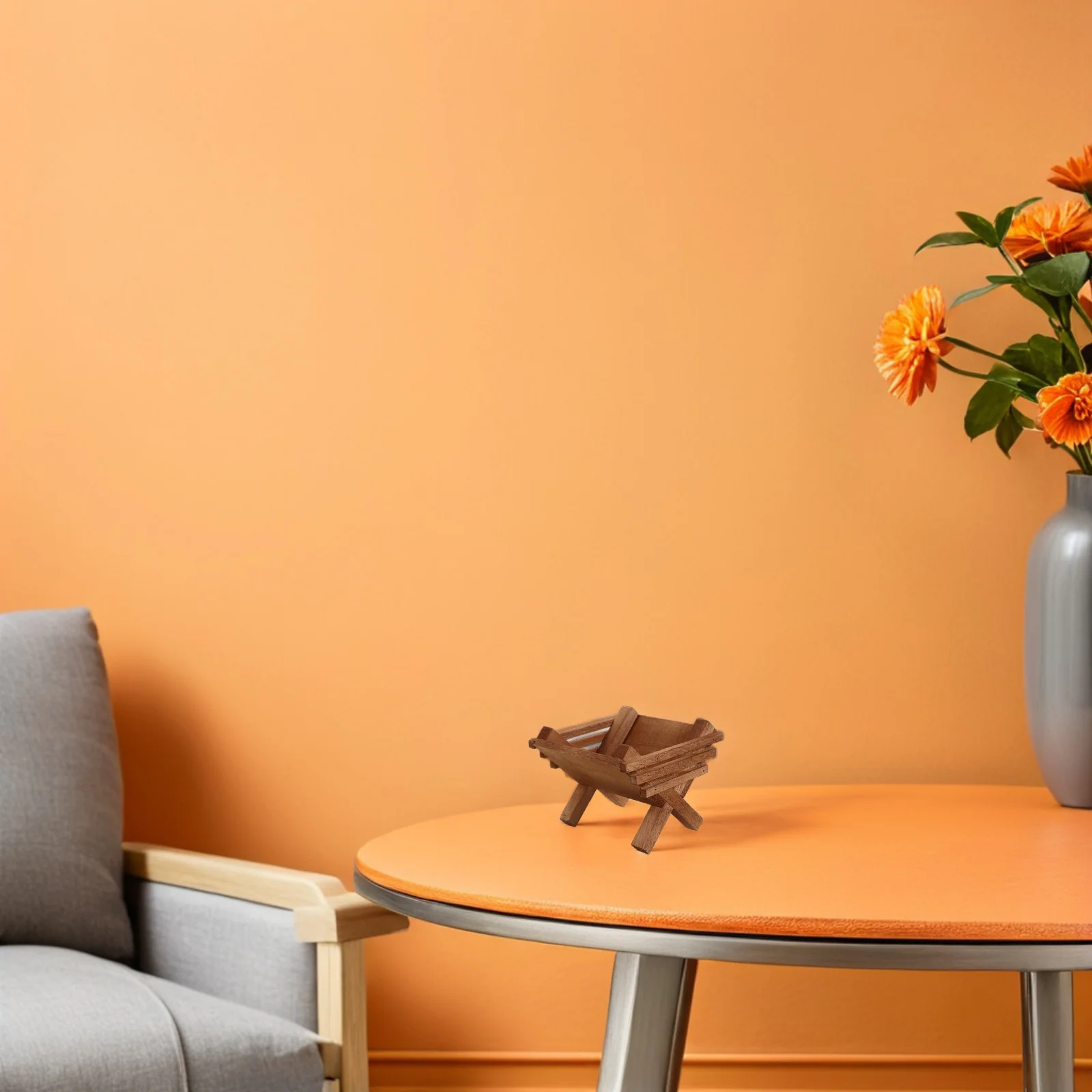 

Mini Wooden Manger Decoration 3D Jesus Nativity Scene For Christmas Tabletop Bookshelf Ornament Religious Mini Manger Scene