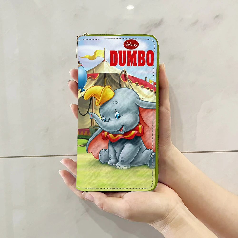 Disney Dumbo Elephant W5599 Anime Briefcases Wallet Cartoon Zipper Coin Bag Casual Purses Card Storage Handbag Gift