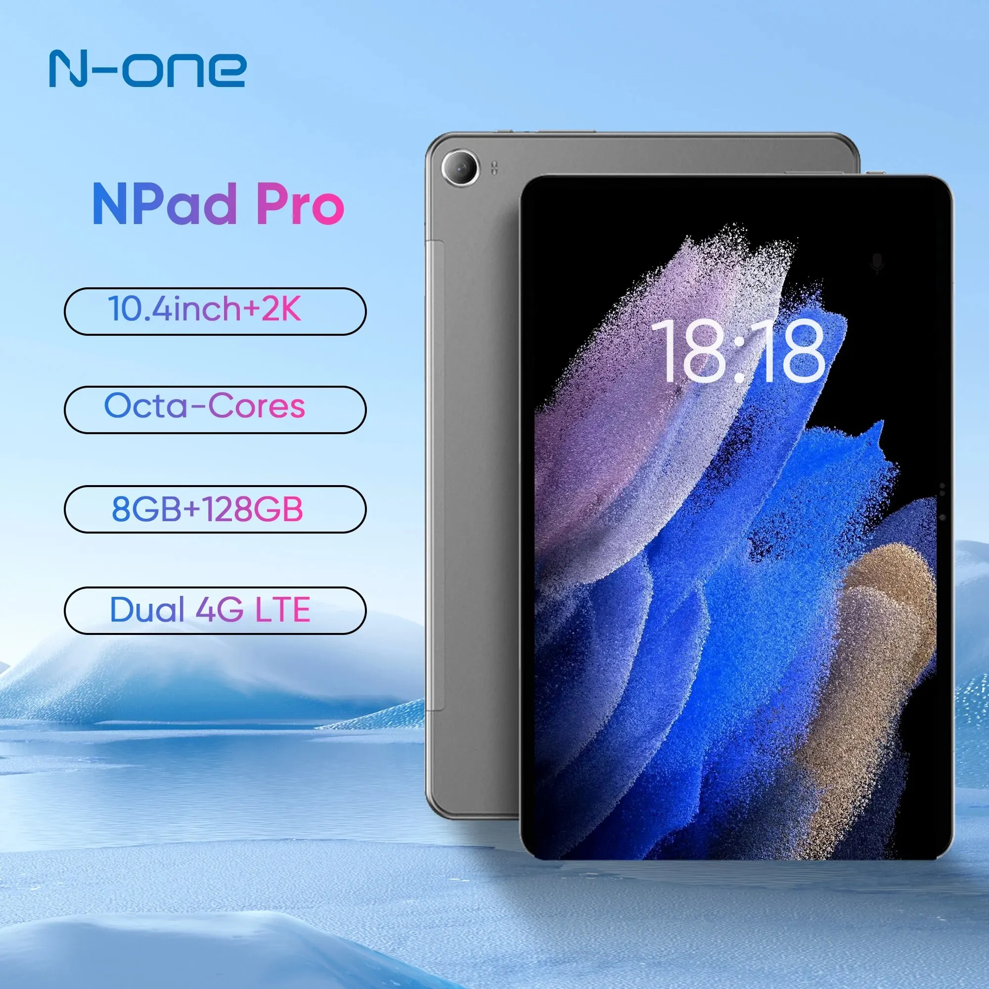 N-ONE Npad Pro 안드로이드 패드, UNISOC T616 옥타코어 13MP 카메라, C타입 듀얼 4G LTE 태블릿, 8GB, 128GB, 10.36 인치, 2K FHD + 디스플레이