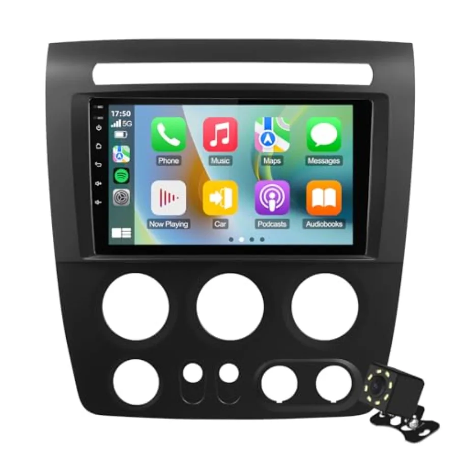 

Double Din Car Stereo for Hummer H3 2005-2010 ABS Plastic Black 9 Inch Touchscreen with Wireless CarPlay/Android Auto/Bluetooth