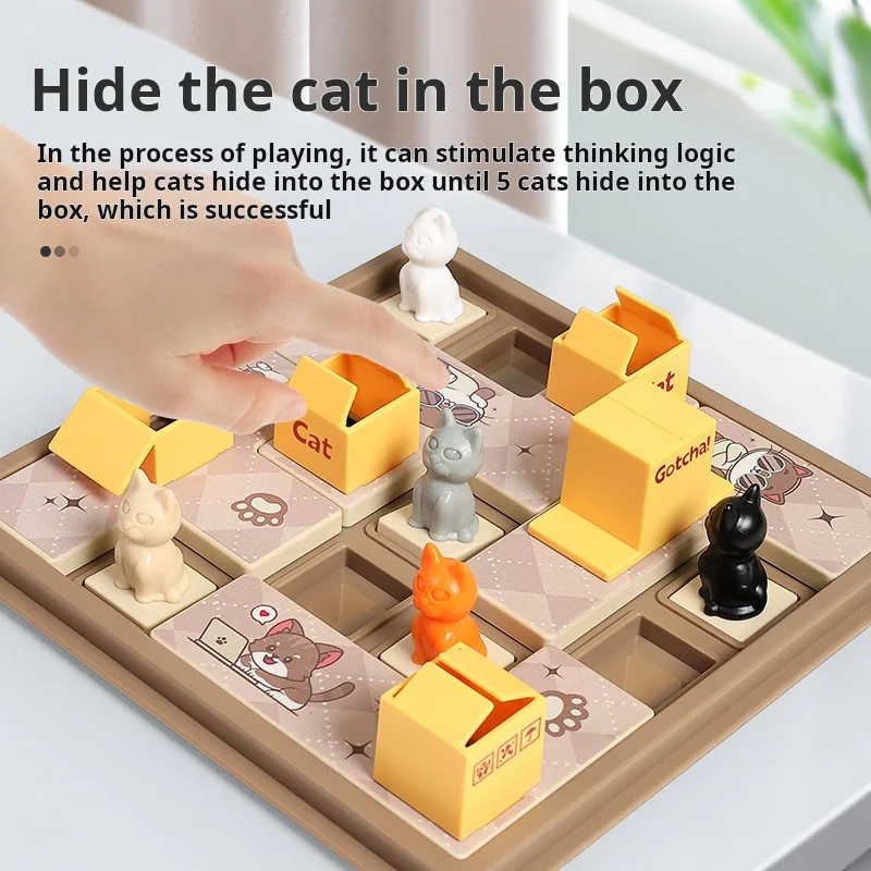 Children Toy Hidden Cat Clearance Board Montessori Game Cat Baby Space Planning Logical Thinking Training Puzzle Toys Kids Gifts