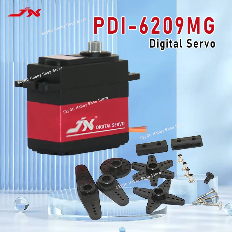 

JX PDI-6209MG 4.8V-6V 9.35kg Digital Servo - 0.13sec/60, Metal Gear, Aluminum Case for 1/10 RC Car
