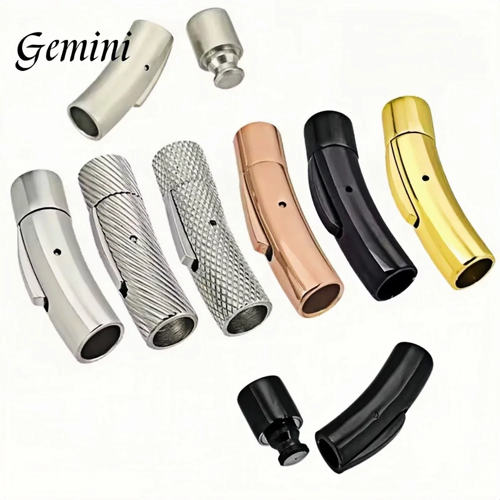 10 sztuk zapięcia bagnetowe ze stali nierdzewnej 2-8mm otwór PushLock koronkowa klamra skórzany sznurek zatrzaski dla DIY bransoletka tworzenia biżuterii znalezienie