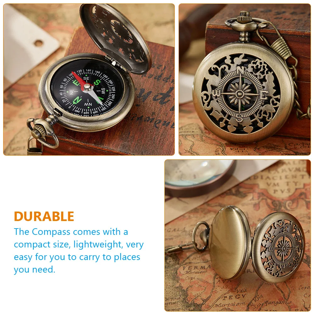 

Multifunctional Vintage Compass Pocket Watch Retro Alloy Portable Hiking Camping Accurate Navigation Outdoor Tool