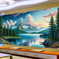 Snow Mountain Scenic Lake Large Size Diy Diamond Painting Natural Scenery Full Mosaic Embroidery Landscape Pictures 200x100cm
