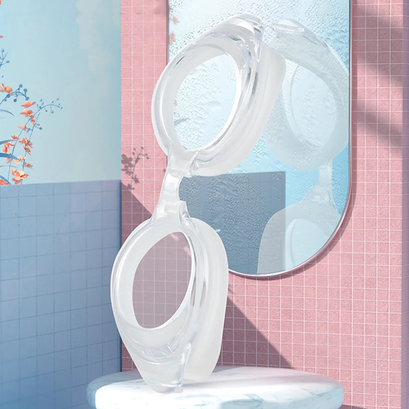 

Adjustable Size for Adults. Unit Unisex Anti-Fog Swim Glasses with Full Protection; No Leaking,