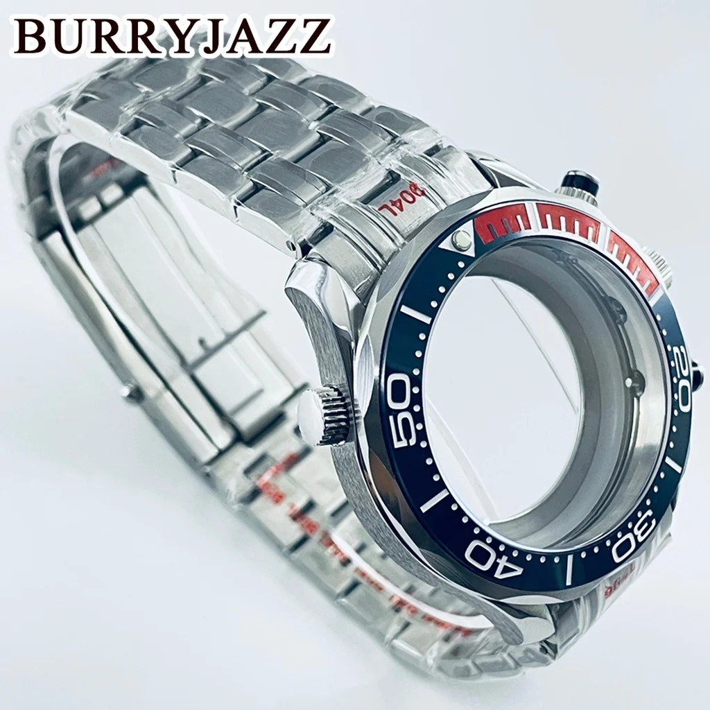 VK63 41mm Seamaster 300 Watch Case Compatible VK63 VK64 Multi-Functional Quartz Chronograph Movement Silver Watch Case Sapphire