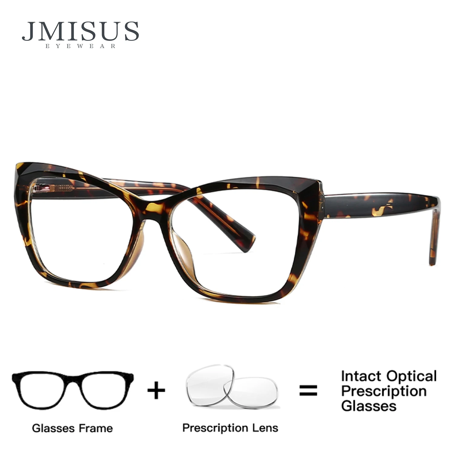 

JMISUS 2025 Fashion Square Prescription Glasses Spring Leg Myopia Eyewear TR90 Butterfly Optical Eyeglasses for Women