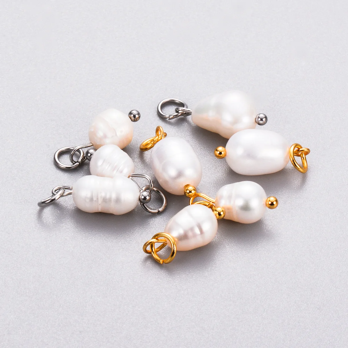 20Pcs Natural Pearl ลูกปัด Crimp End ลูกปัด Charms จี้สำหรับเครื่องประดับ DIY สร้อยข้อมือต่างหูผลการค้นหาอุปกรณ์เสริม Dropship