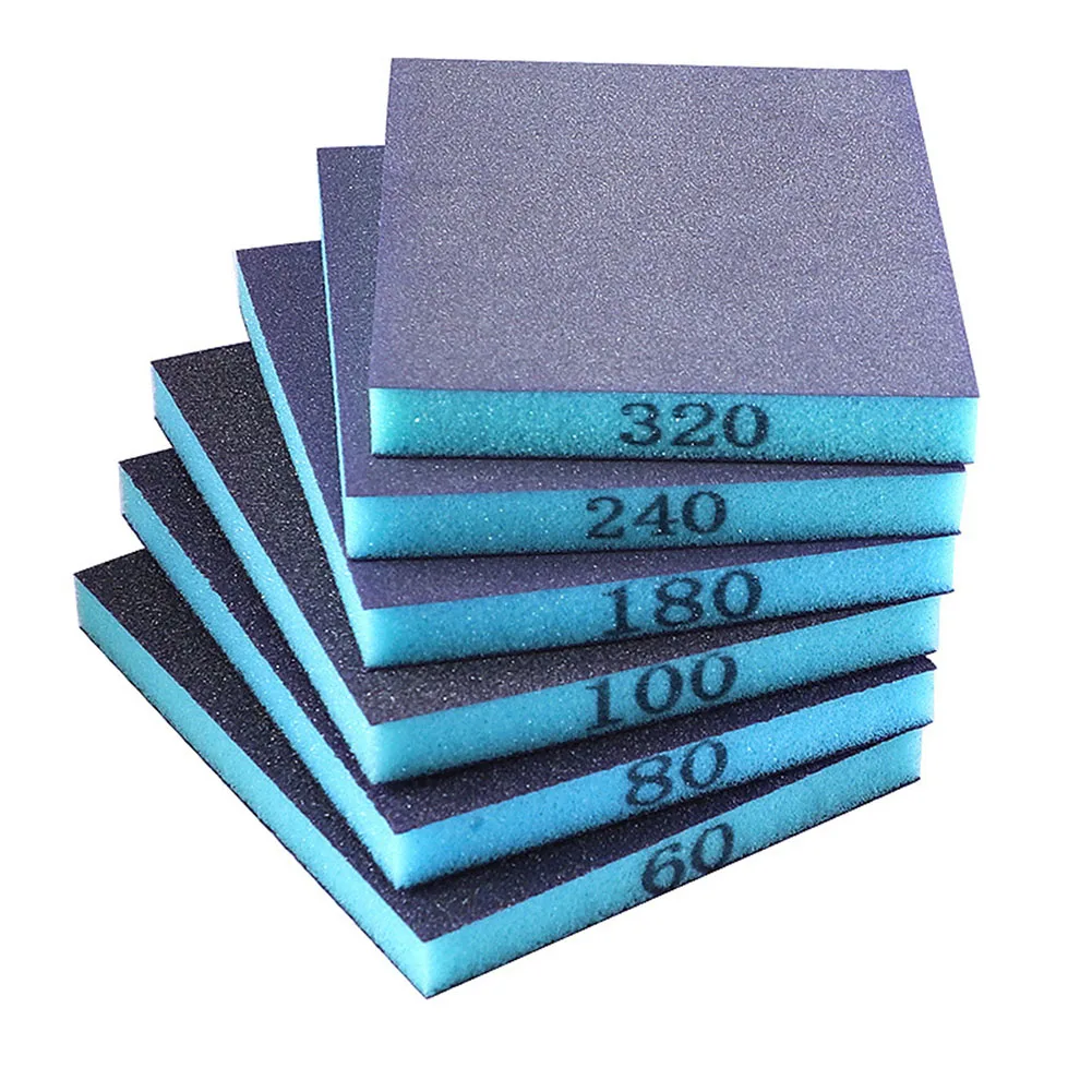 Foam Sponge Sand Pad Sanding Sponge 118x98x12mm 60 To 320 Grit Blue Purple Sandpaper Sponge Washable Practical