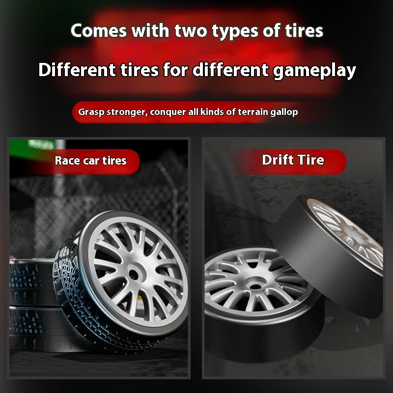 KF27 auto telecomandata professionale a quattro ruote motrici RC, deriva ad alta velocità, auto da corsa acrobatica che scuote la coda con luci, giocattolo per ragazzi