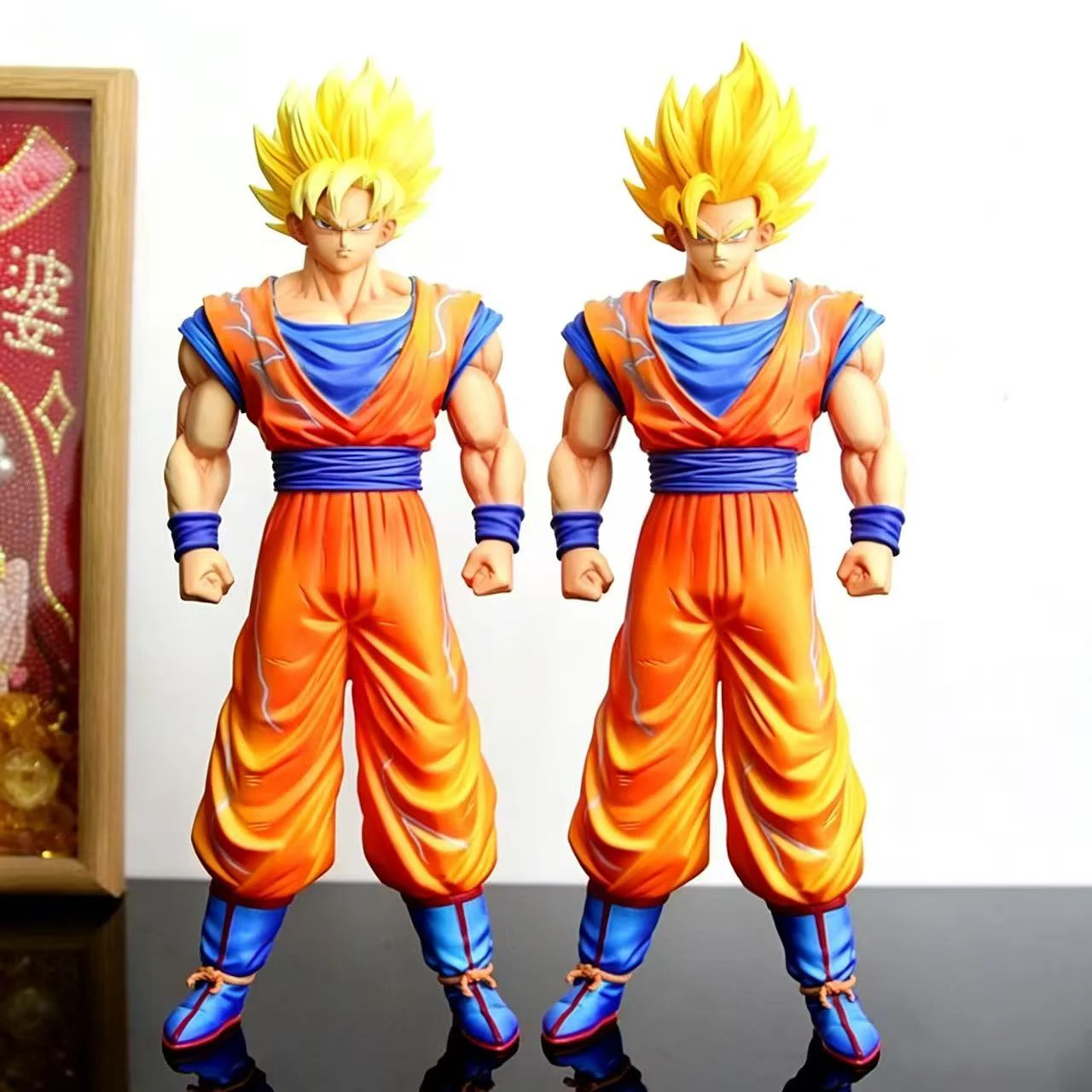 Figura de Acción de Goku Super Saiyan de Dragon Ball Z SSj1 Ssj2, 30 cm/11.81 pulgadas, Modelo Coleccionable, Juguete de Regalo