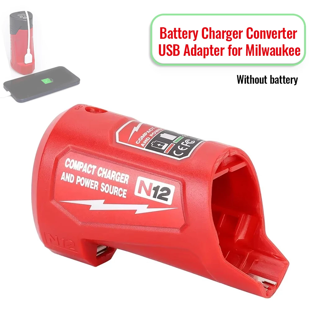 

N12 Adapter Li-ion Battery Converter For Milwaukee For M12 Charger 12V 10.8V USB Device Mobile Phone Power Bank Supply DC Output