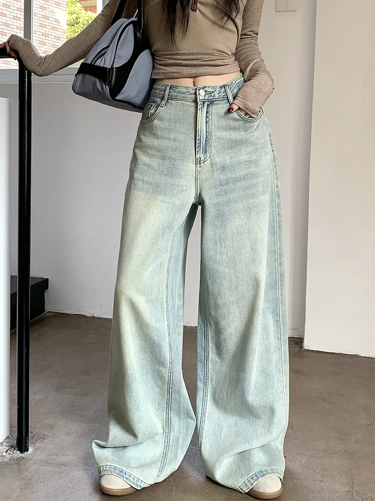 

Slergiri Fashion Oversized Y2k Wide Leg Jeans Streetwear Women American Vintage Loose Fit High Waisted Denim Long Trousers 2024