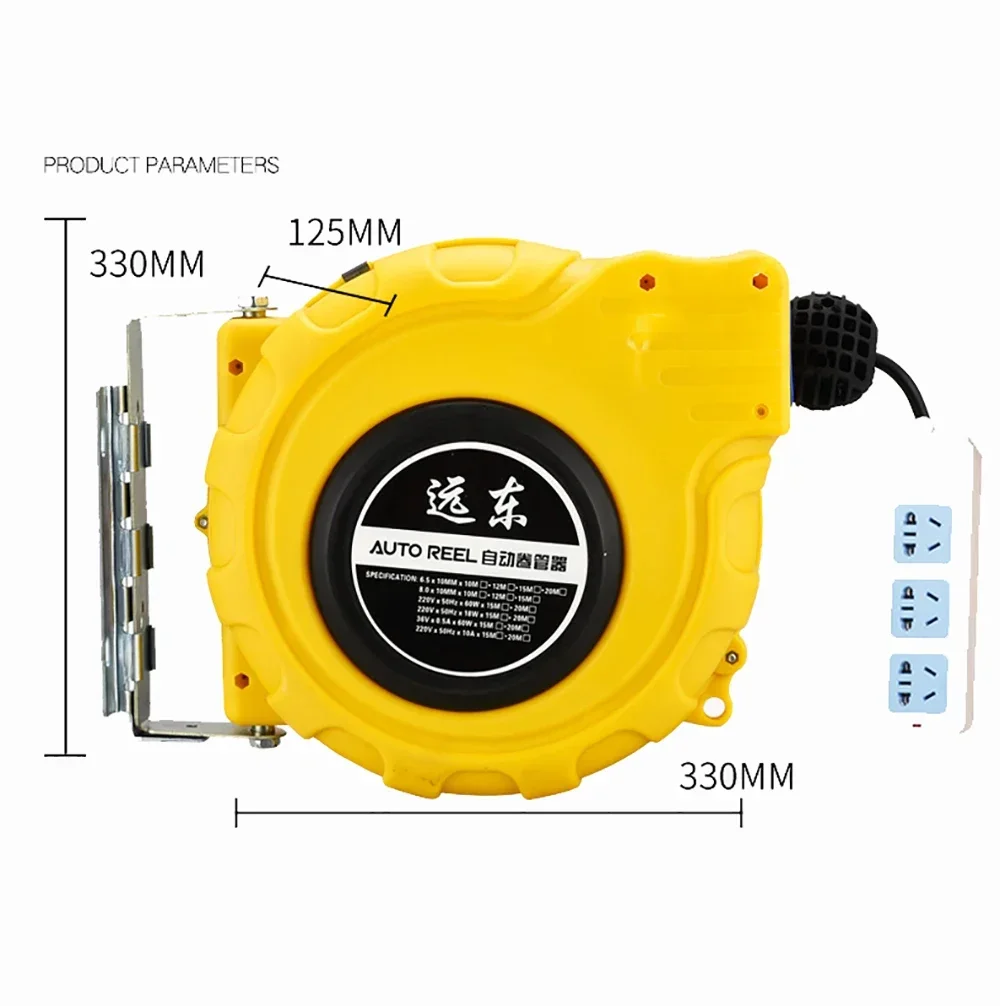 Avvolgitubo automatico elettrico industriale portacavi telescopico automatico per cavi a tamburo con presa di alta qualità
