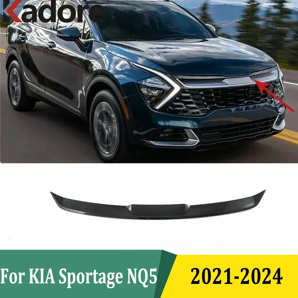 For KIA Sportage NQ5 2021 2022 2023 2024 Carbon Fiber Front Center Grille Trim Racing Grills Around Frames Car Accessories