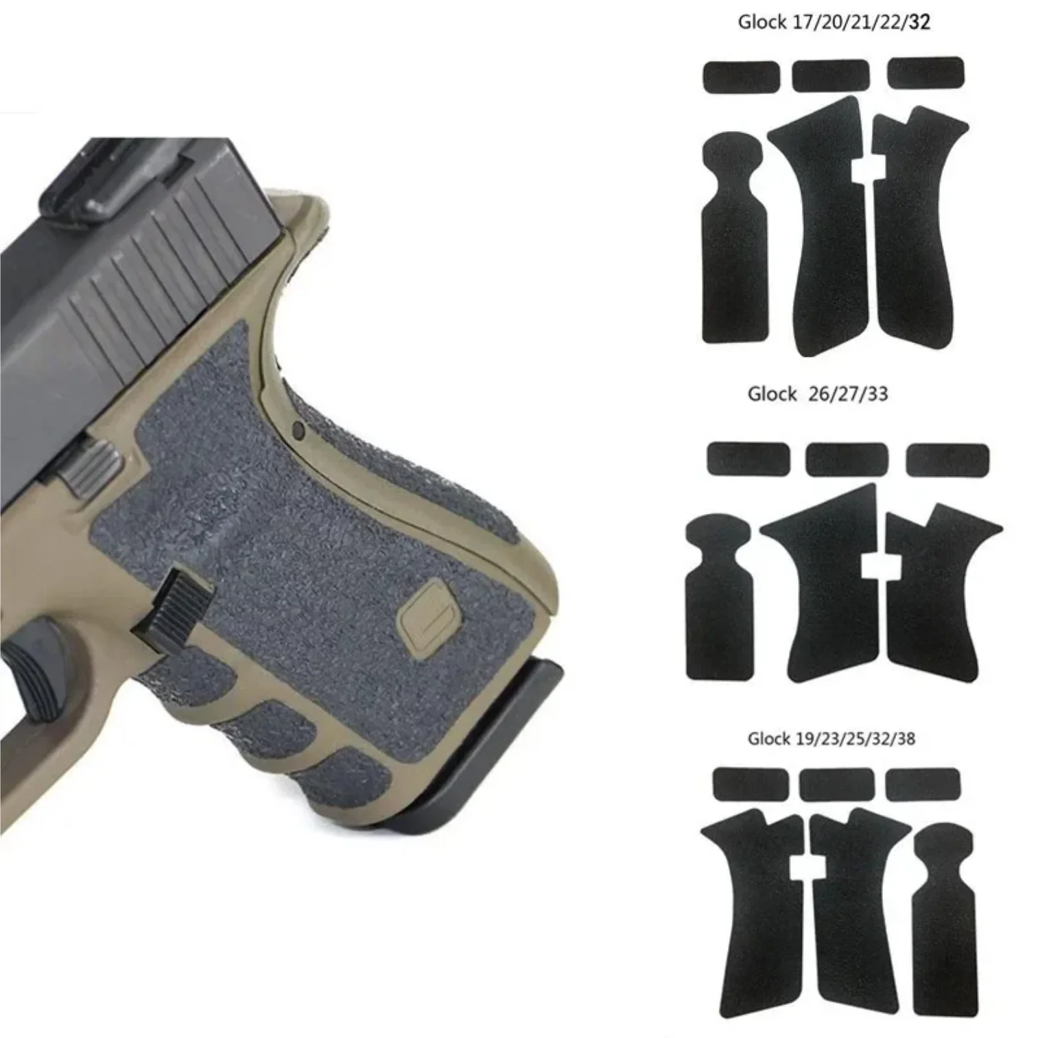 

Rubber grip non-slip sticker for Slim Plus Gen 1/2/3/4/5 G 17 19 20 21 22 23 25 26 27 33 9mm Glock Sig P320 P365