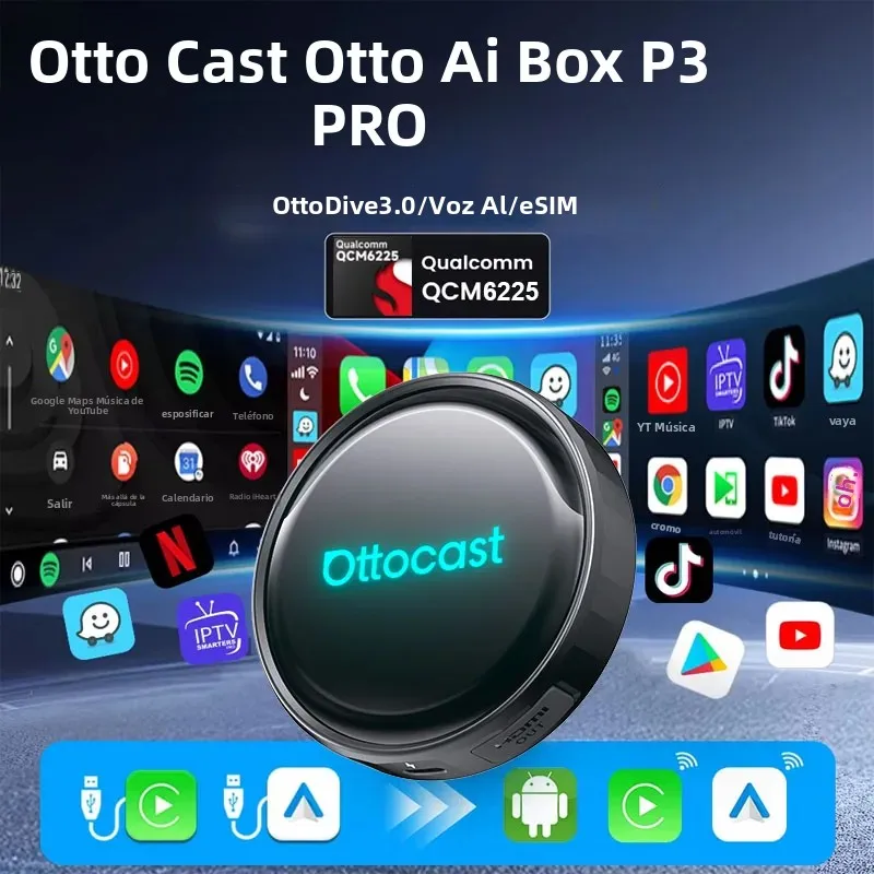 OTTOCAST P3 PRO Android Auto CarPlay 8+128GB