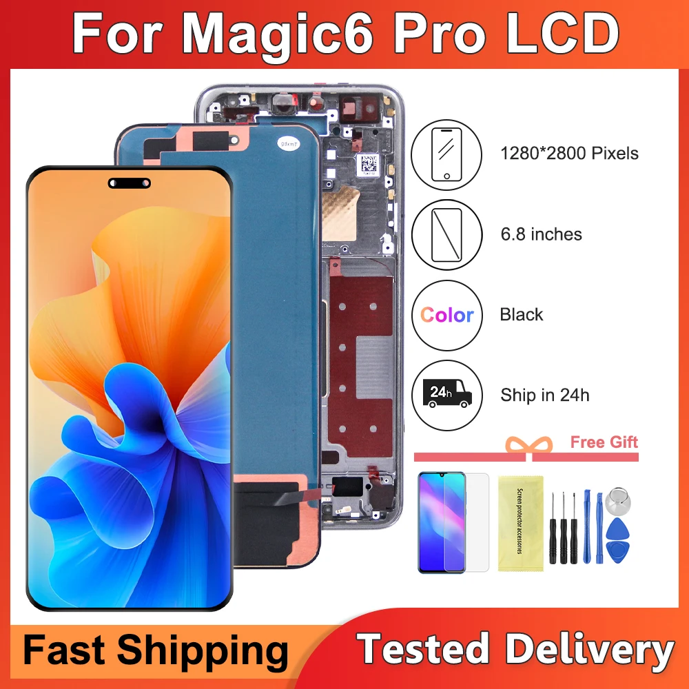For Honor Magic6 Pro LCD BVL-AN16 Display 6.8' Touch Screen Digitizer Assembly Replacement for Honor Magic 6 Pro