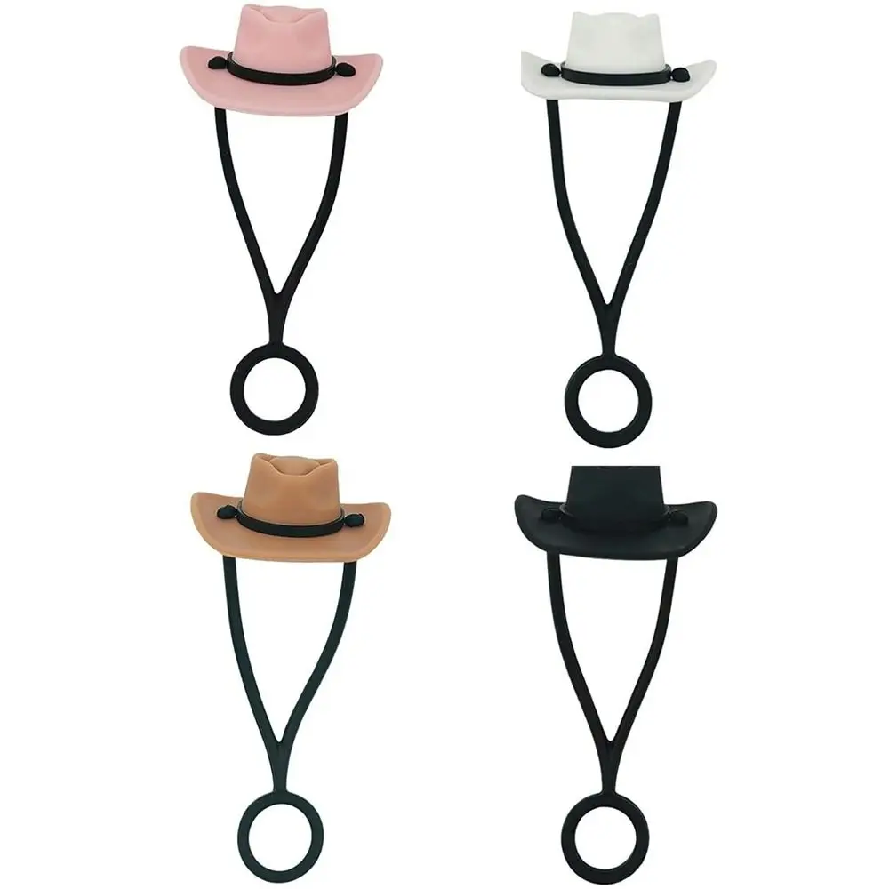 1/4Pcs Airtight Silicone Cowboy Hat Straw Covers Splash Proof Dust-Proof Straw Caps for Cup 30 40 oz