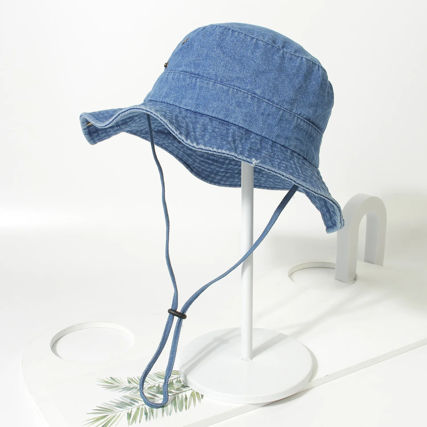 For Adult Fisherman Hat Women Summer Denim Bucket Hat Blue Sun Hat Wide Brim Cap Hip Hop Gorros Couple Denim Bucket Hat