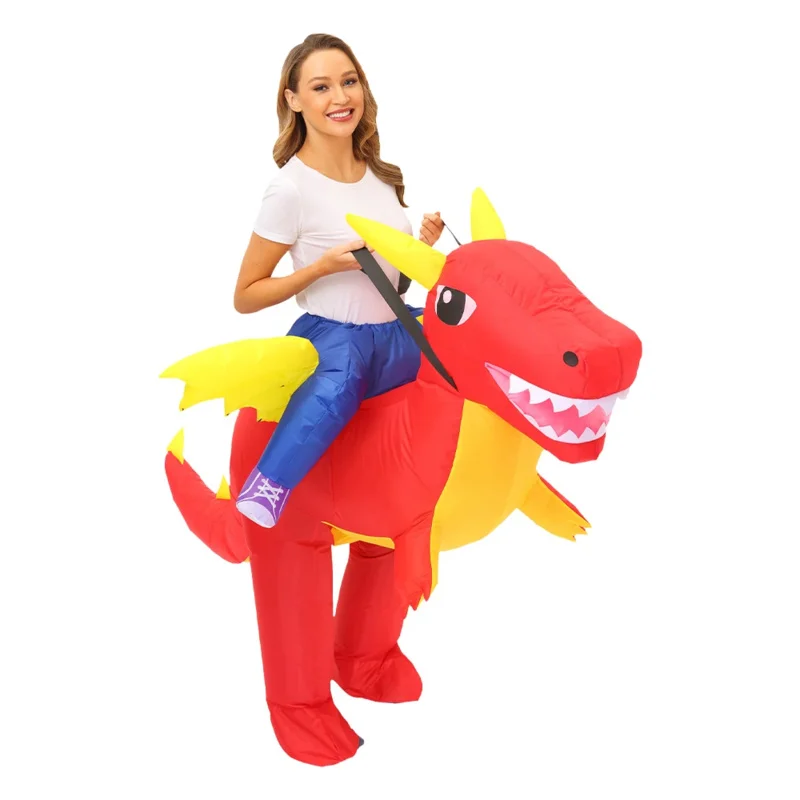 Disfraz inflable de dinosaurio de Anime, disfraz de mascota alienígena para fiesta, Disfraz, Disfraces de Halloween para mujeres y niños, vestido R