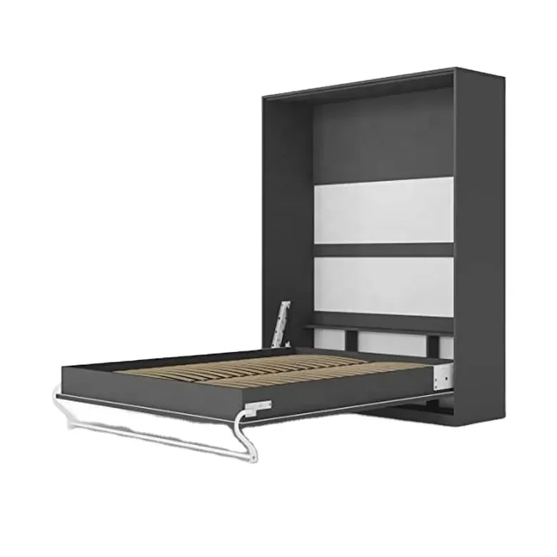 Cama plegable montada en la pared, muebles verticales para el hogar, hotel, cama plegable montada en la pared, cama vertical murphy