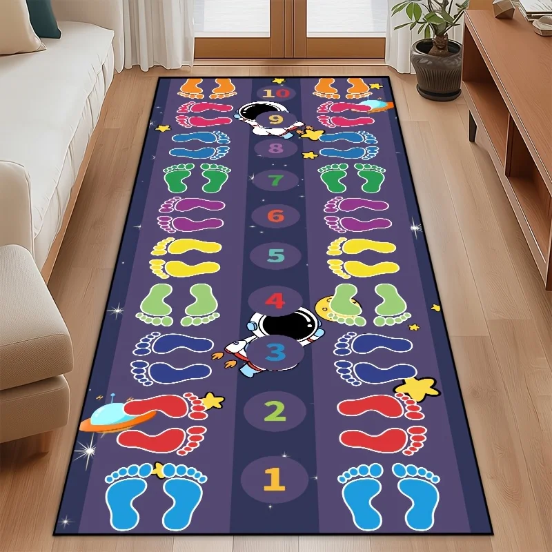 Alfombra de juego Hopscotch, alfombra suave para dormitorio, alfombra larga para mesita de noche, alfombra antideslizante para sala de estar, pasillo, decoración del hogar, regalo DIY