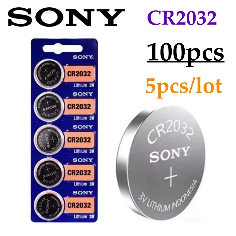 100Pcs Original SONY Battery For Sony CR2032 CR2032 Battery cr 2032