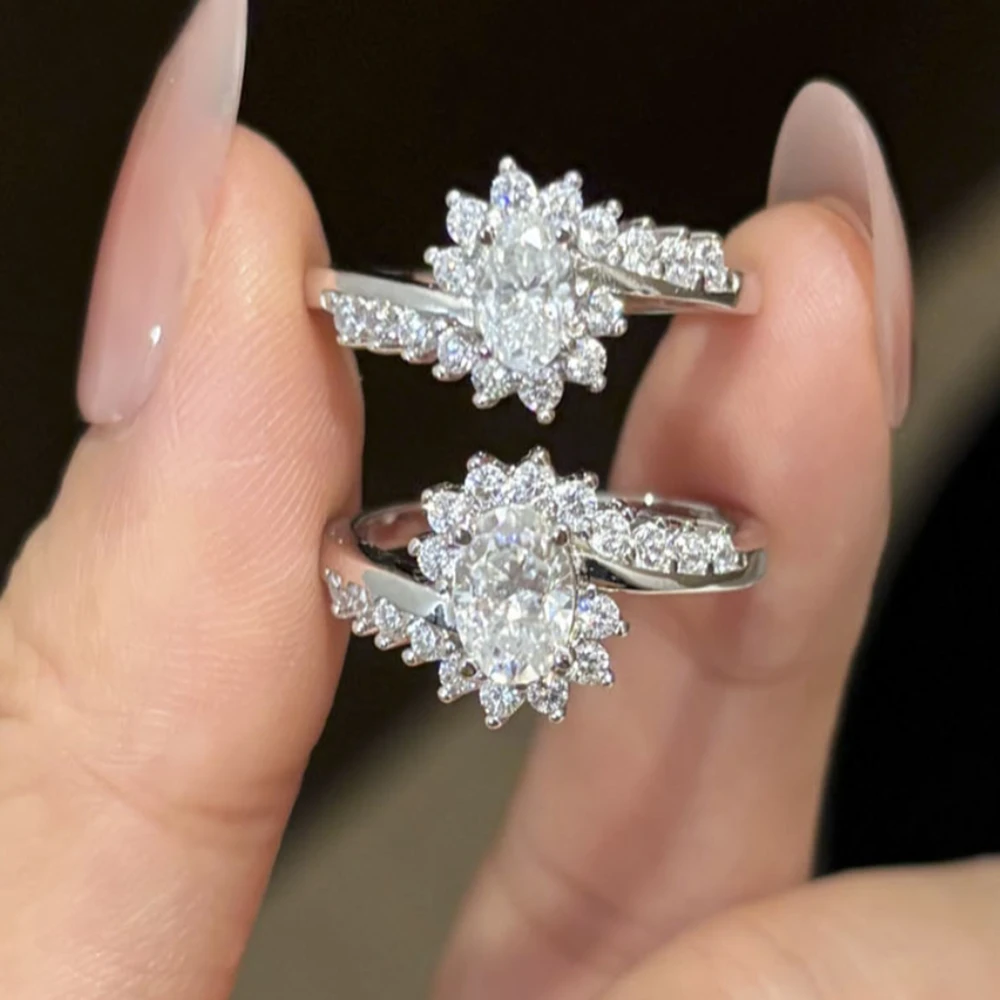 Real 0.5-1ct Moissanite Ring Tested with Diamonds Bring S925 Sterling Silver For Women Marry Anniversary Party Jewelry Gift view 6
