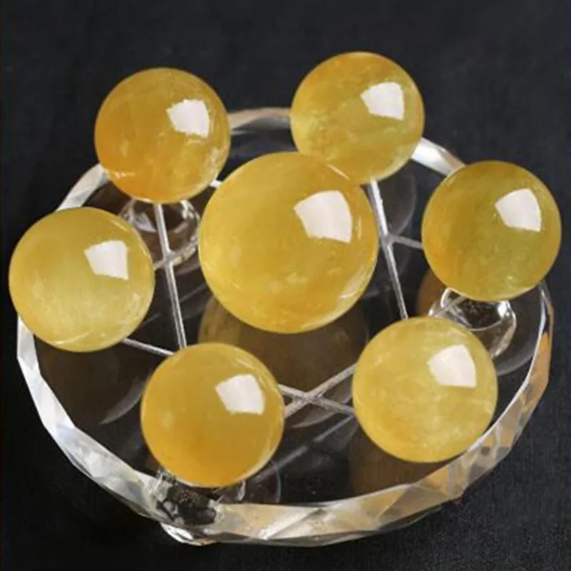 

Natural Crystal Mineral Jewelry A Set Of Seven-Star Ball Citrine Guardian Health Healing Stone Repair Home Decor Collection Gift