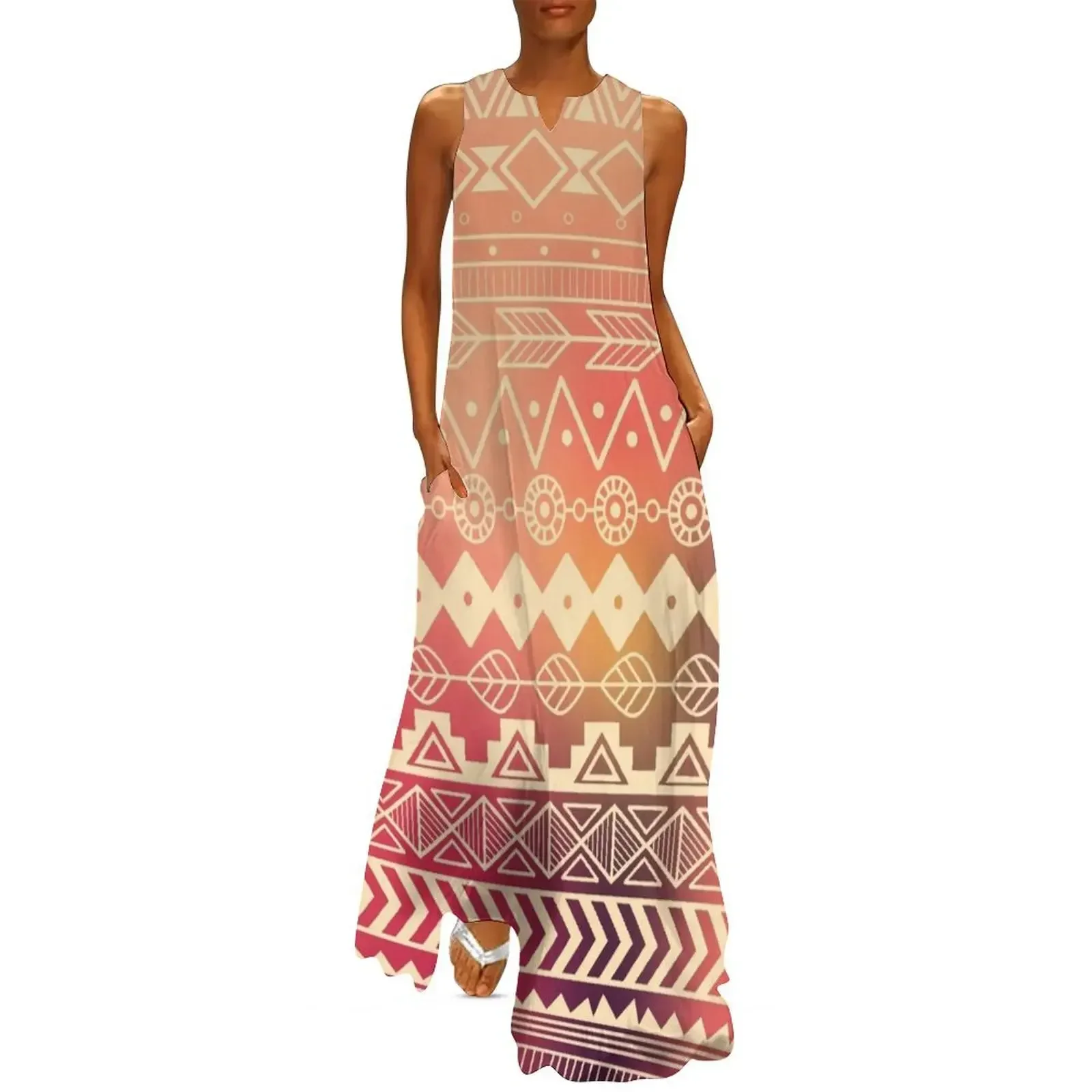 

Aztec pattern 01 Long Dress summer women's suit women clothes Summer women's clothing sensual sexy dress for women Dress