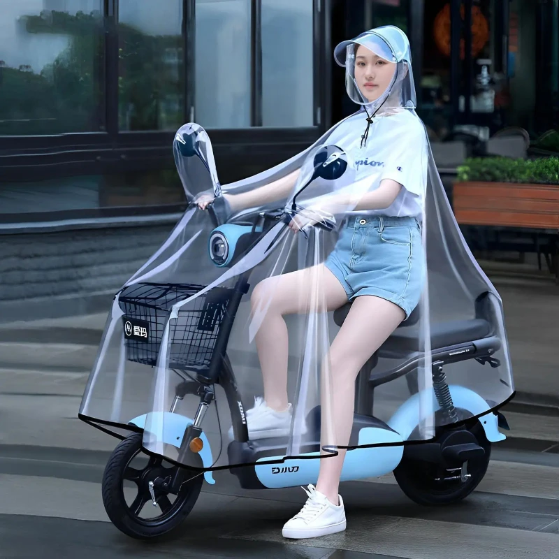 

Thiened One-Piece Transparent Raincoat for Profional Chauffeur Vehicle Full Body Waterproof Rainwear PVC Material