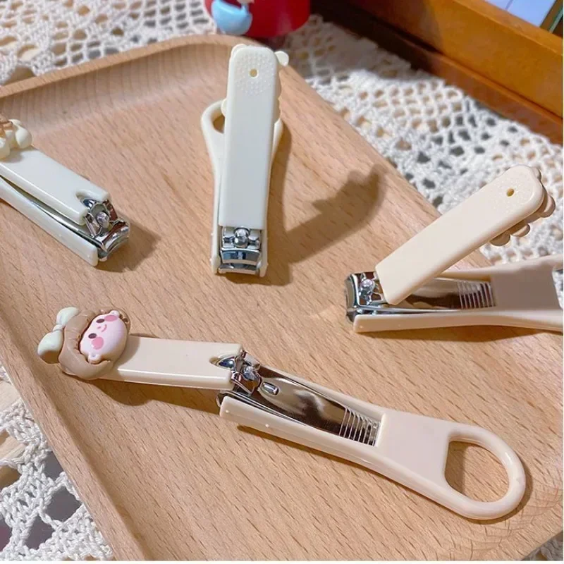 New Cute Cartoon Bear Bunny Nail Clippers Anti Splash Nail Trimmer Baby Nail Care Accessories Manicure Tools