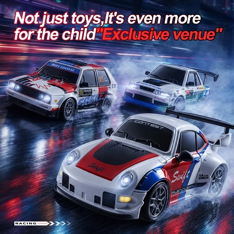 New S300 1:24 4WD RC Drift Car High Speed Racing Car LED Lights Drifting Sports Model Car Hobby Collection
