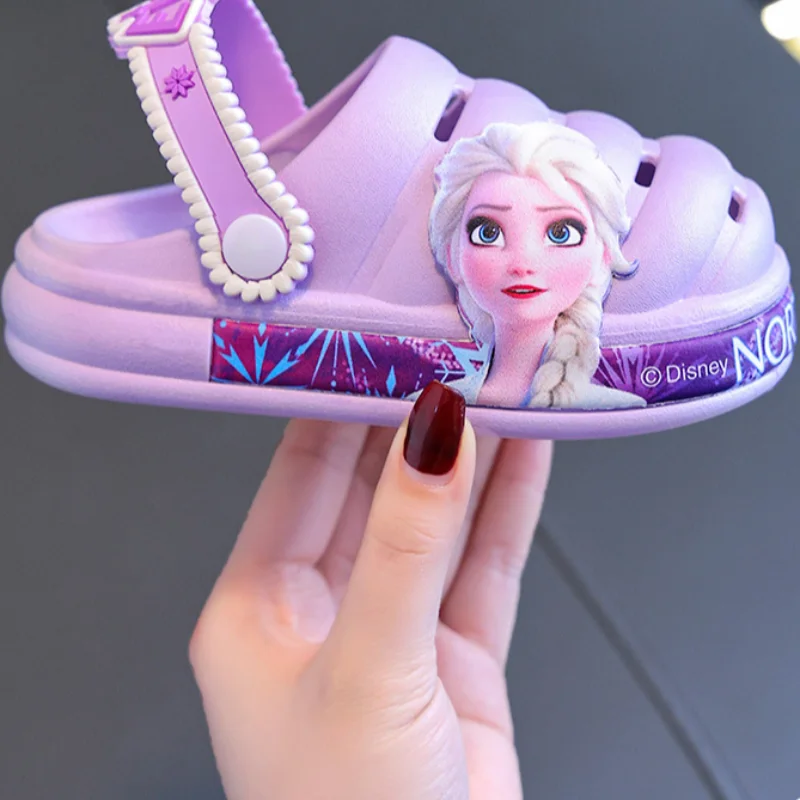 Disney Princess Elsa Frozen Pantofole estive per bambini Sandali per bambini Scarpe da giardino per ragazze Pantofole antiscivolo impermeabili