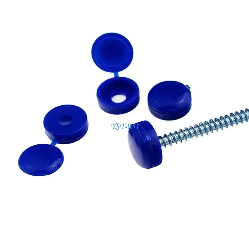 

E15A 100 Pieces Plastic Screw Cover Furniture Screw Decorative Cover Durable Washer Tops for M6 Screw（7 Color Choose）