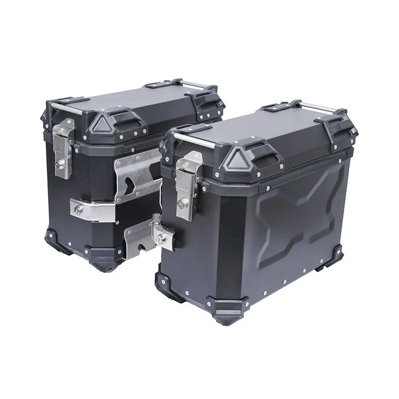 Motorcycle Exhausted Side Pannier Box Aluminium Alloy 38L Waterproof ABS Quick Disassembly Maxi Scooter Lage Case