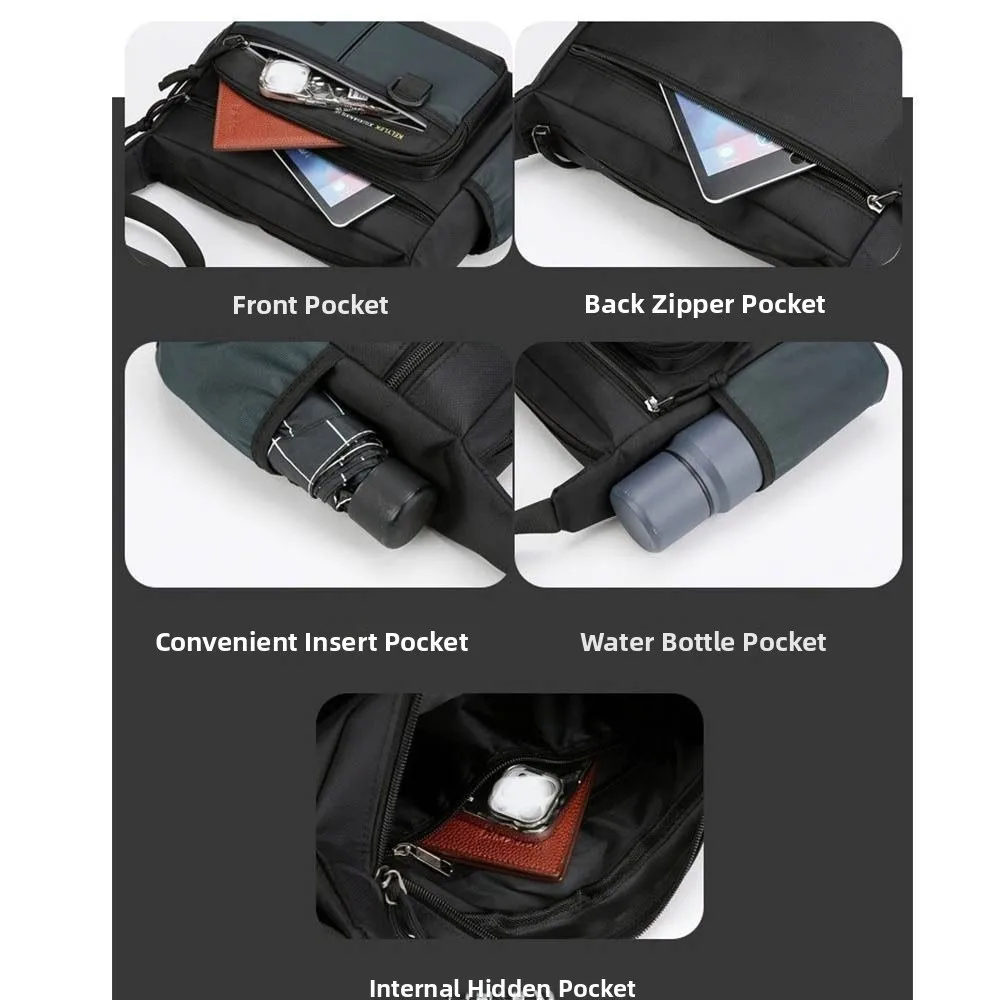 

Мужская сумка через плечо большой вместимости из ткани Оксфорд со светоотражающей полосой, деловая сумка-мессенджер с боковым карманом, легкая