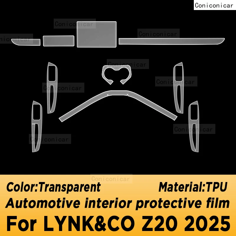 

Для LYNK & CO Z20 2025 Панель приборной панели Навигация Автомобильный интерьер Защитная пленка ТПУ Аксессуары против царапин