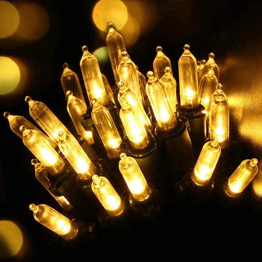 10/20/30M Clear Bulb Christmas Tree String Light Outdoor  Mini Fairy Lights Garland Birthday Wedding Festival Decor