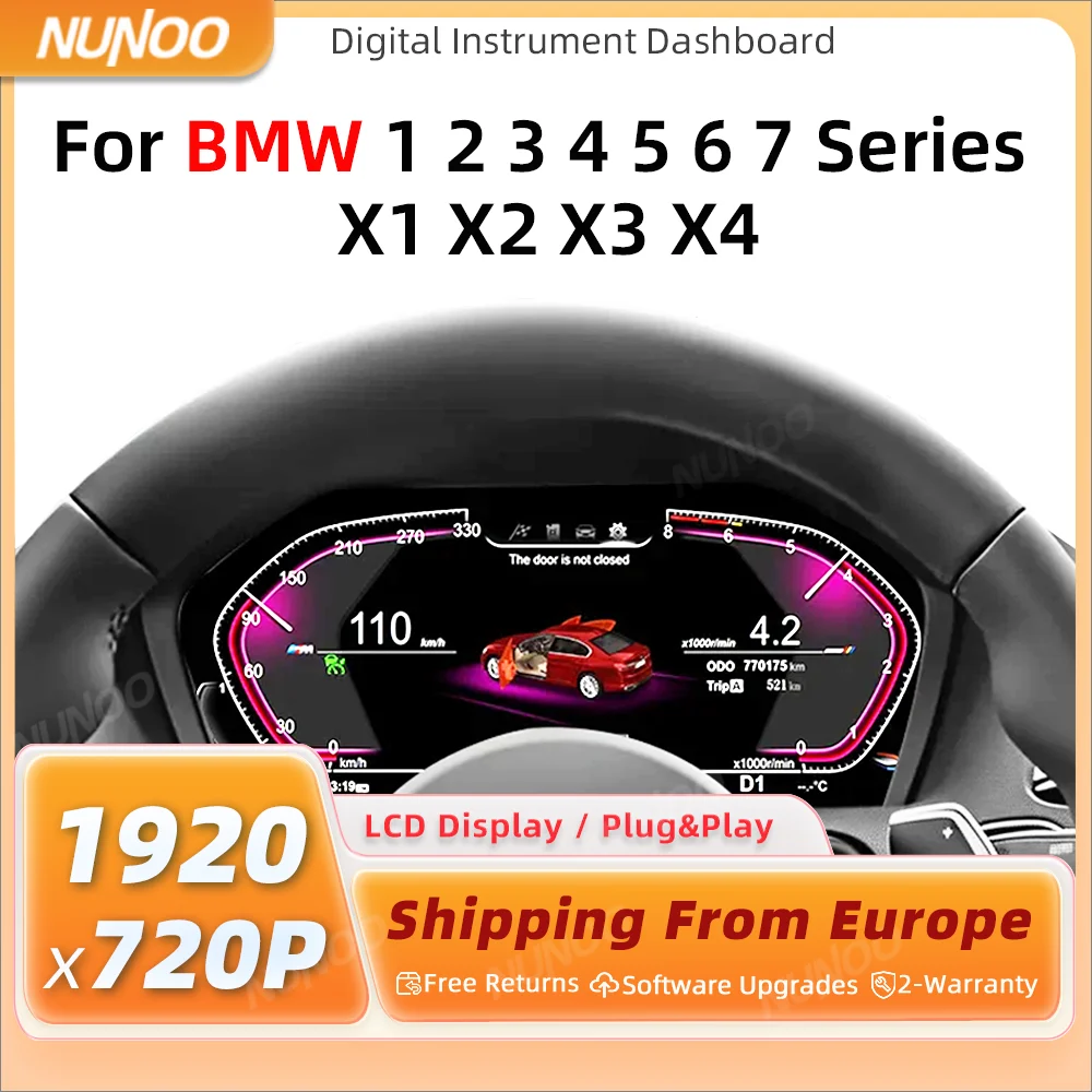 2026 Digitales Instrumenten-Dashboard-Cluster für BMW 1 2 3 4 5 6 7 Serie X1 X2 X3 X4 Tachometer Instrumententafel F10 E90 E60 F20