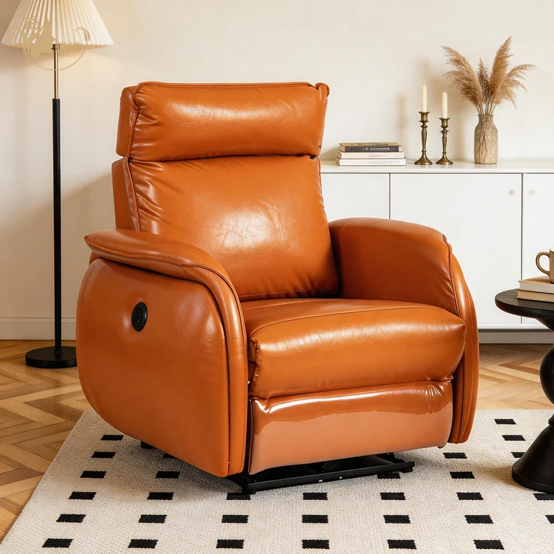 Modern Motorized Sofa with Massage Extendable Foldable & Revolving Features PU Leather